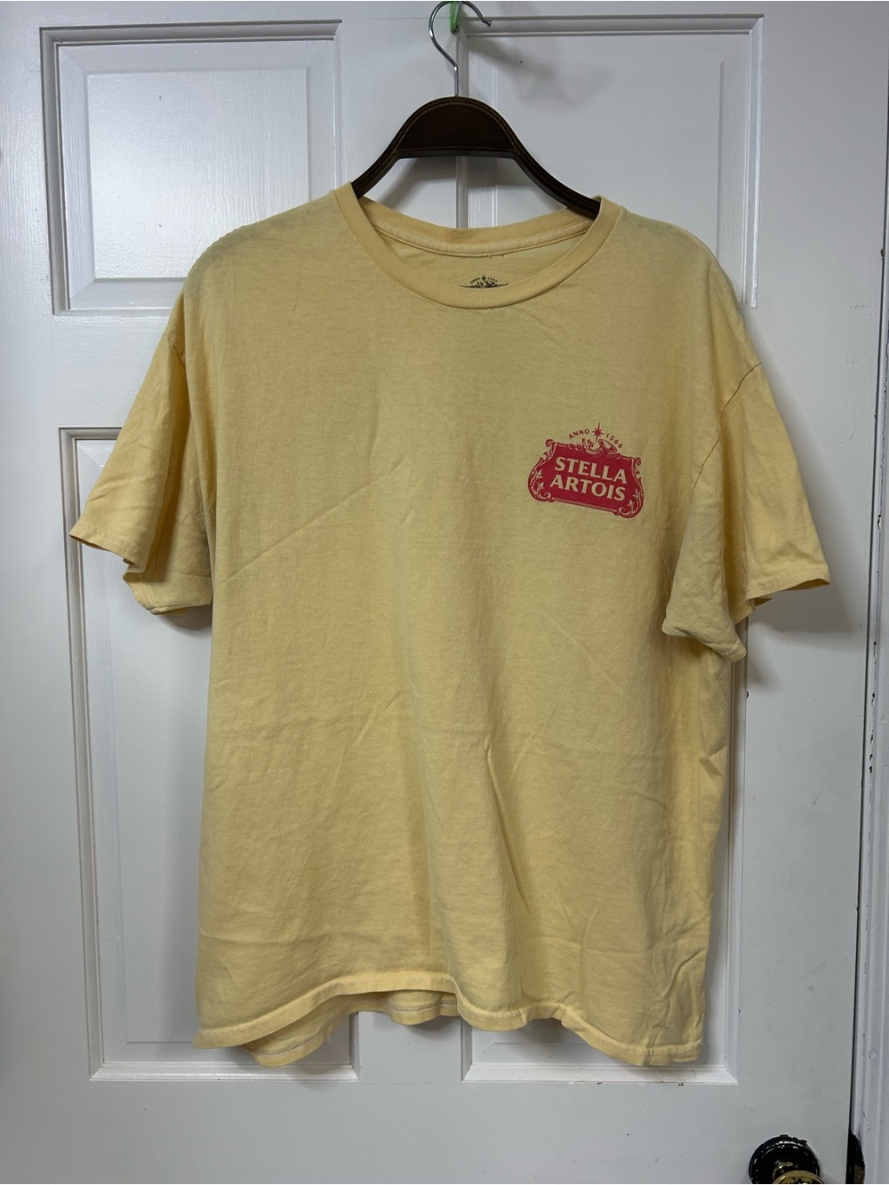 Stella Artois Men's Short-Sleeve Tee in Pale Yellow